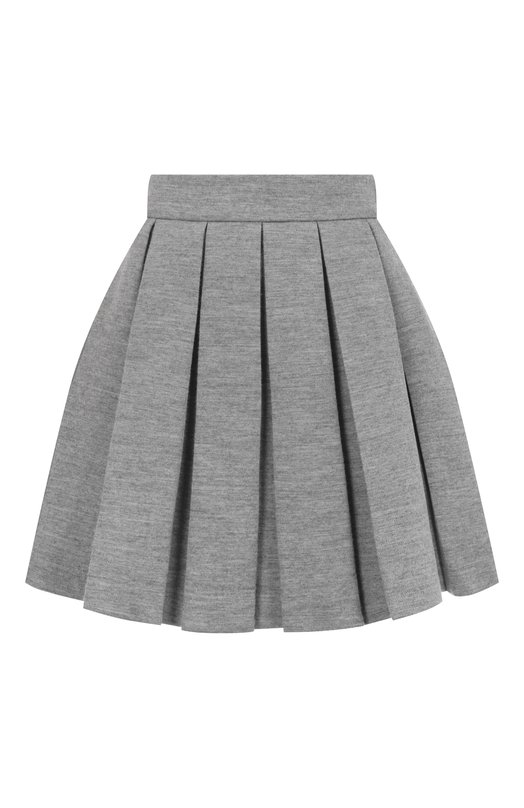 Юбка из шерсти и хлопка Balmain FF0LBB09/JL17 Серый FF0LBB09/JL17