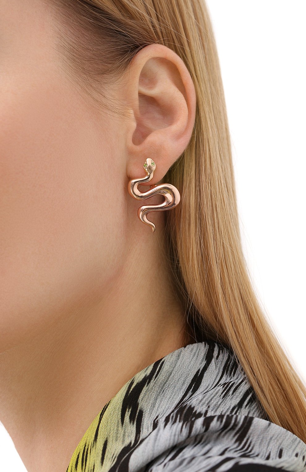 Серьги-полозы с демантоидом MOONKA, арт. dem-pe-g, фото 2