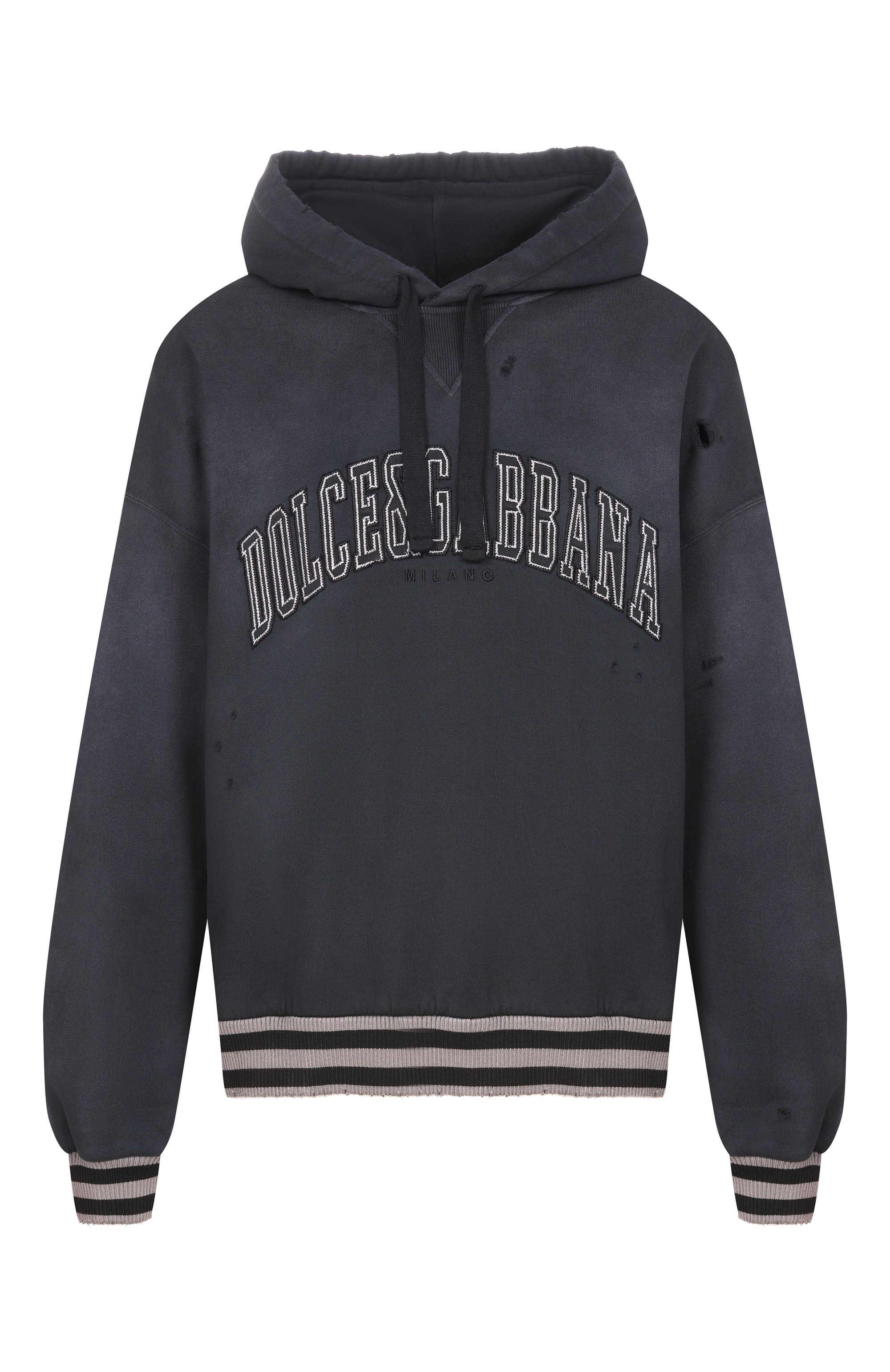Хлопковое худи DOLCE & GABBANA темно-серого цвета по цене 119000 руб., арт. G9CACZ/G7N3T, фото 1 Хлопковое худи DOLCE & GABBANA, арт. G9CACZ/G7N3T, фото 1