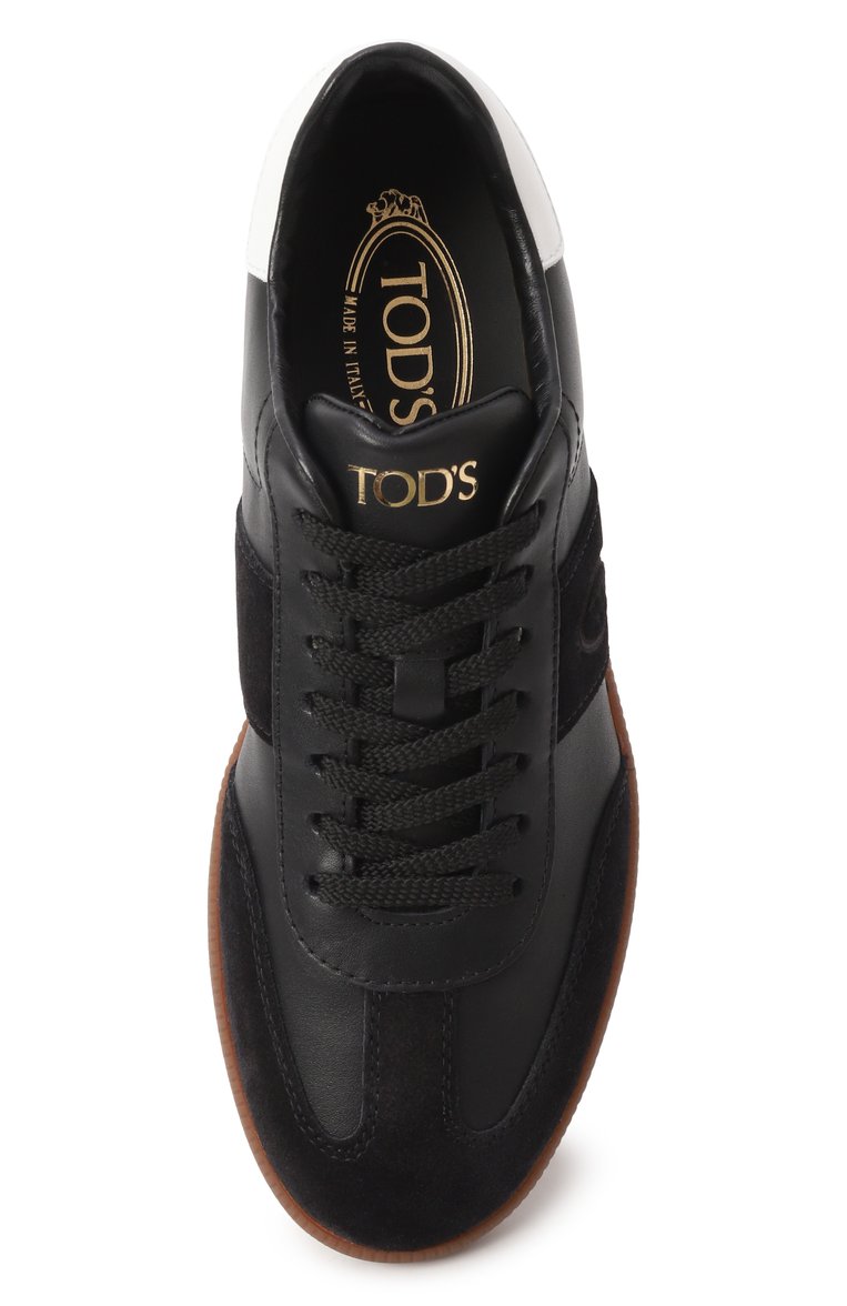 Женские кожаные кеды tabs TOD’S черного цвета, арт. XXW68C0IJ20/BKB | Фото 6 (Подошва: Платформа; Материал внутренний: Натуральная кожа; Драгоценные камни: Проставлено; Материал сплава: Проставлено; Материал внешний: Натуральная кожа; Кросс-КТ: Низкие; Стили: Кэжуэл; Материал утеплителя: Без утеплителя)