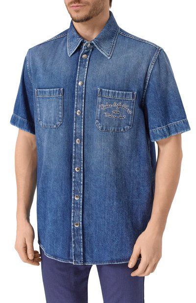 Джинсовая рубашка DOLCE & GABBANA синего цвета по цене 126000 руб., арт. G5MQ8Z/G8MK5, фото 3 Джинсовая рубашка DOLCE & GABBANA, арт. G5MQ8Z/G8MK5, фото 3