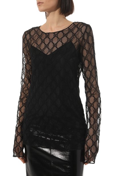 Топ GUCCI черного цвета по цене 141120 руб., арт. 574407 XJA86, фото 3 Топ GUCCI, арт. 574407 XJA86, фото 3
