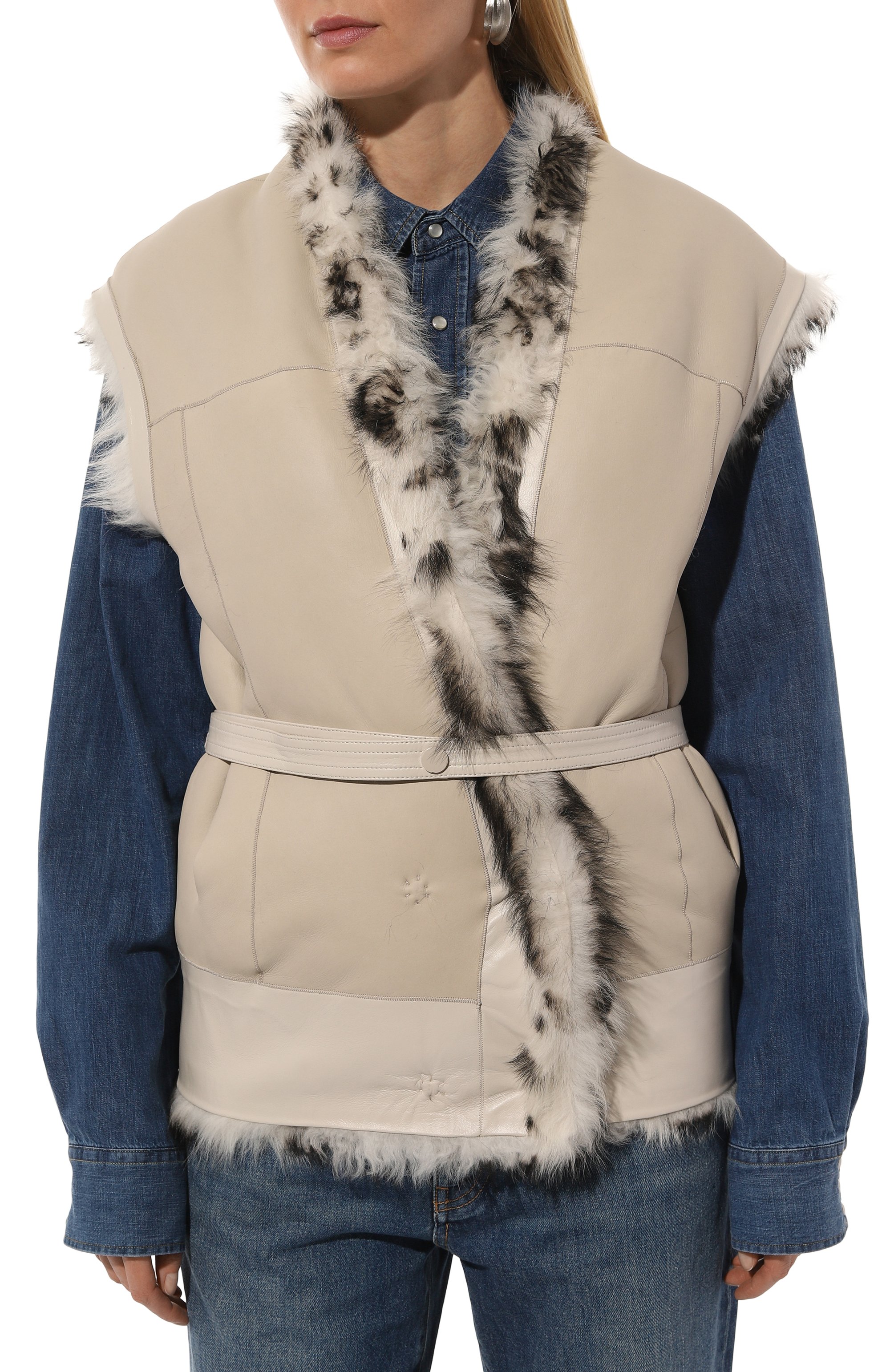 Двусторонний жилет из меха овчины VENERA M., арт. YLKBP, фото 7