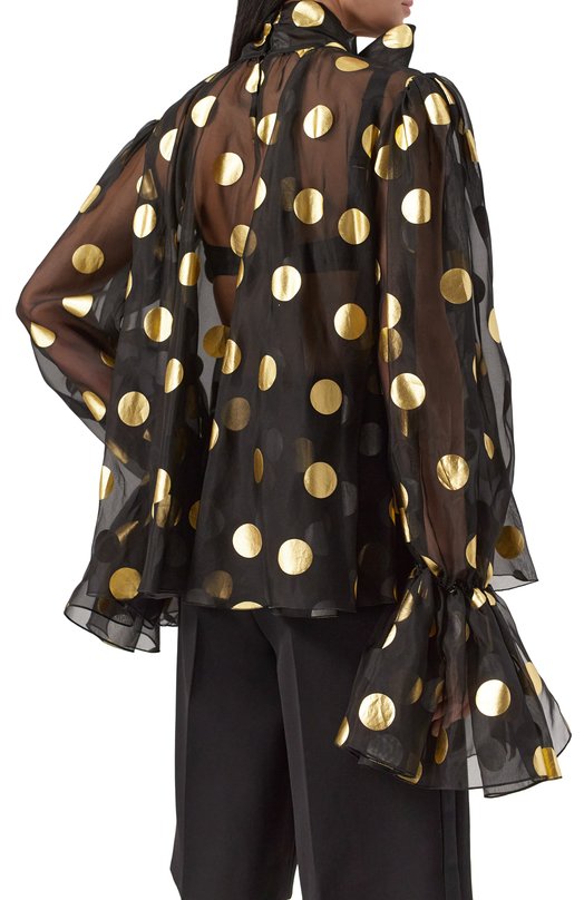 Шелковая блузка Dolce & Gabbana F7AI9T/HS100 Чёрный  F7AI9T/HS100 Фото 4