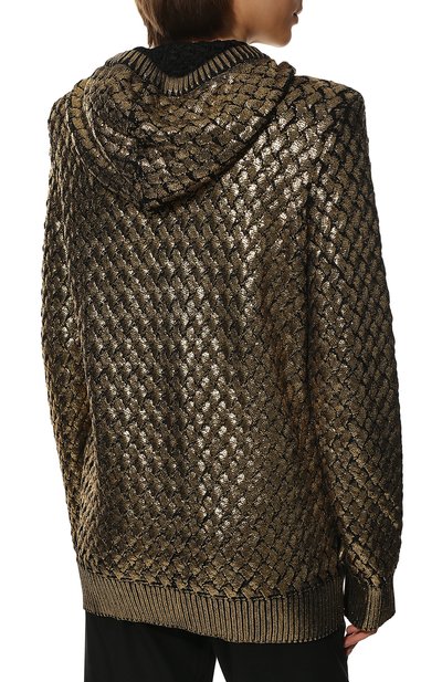 Кардиган BALMAIN золотого цвета по цене 238500 руб., арт. SF43795/K390, фото 4 Кардиган BALMAIN, арт. SF43795/K390, фото 4