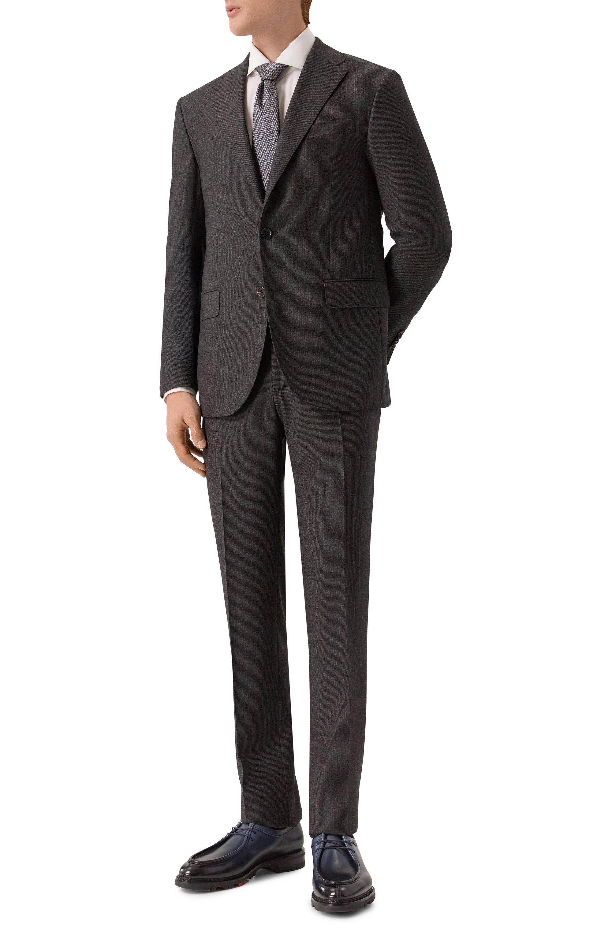 Шерстяной костюм CORNELIANI темно-серого цвета по цене 166500 руб., арт. 266008-2617305_SET, фото 1 Шерстяной костюм CORNELIANI, арт. 266008-2617305_SET, фото 1