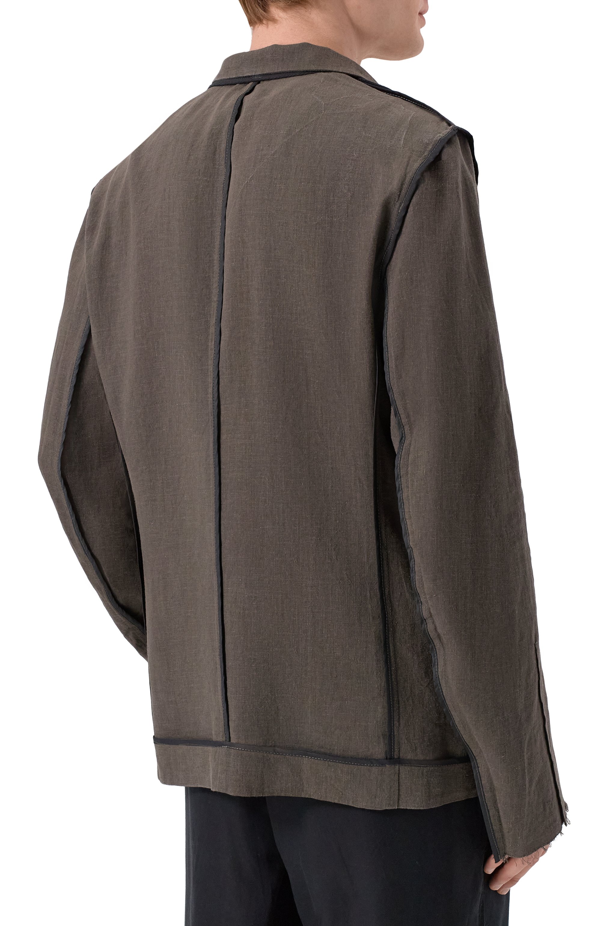 Двусторонний пиджак из вискозы и льна 139DEC, арт. SUT617-GRE-HEMP, фото 7