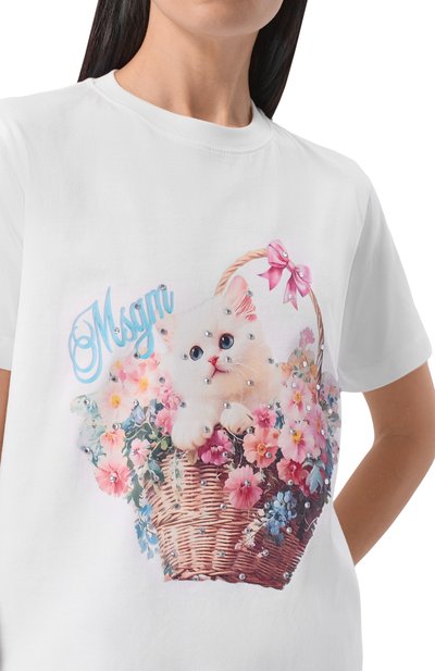 Хлопковая футболка MSGM, арт. 4041MDM136SE/267285, фото 5