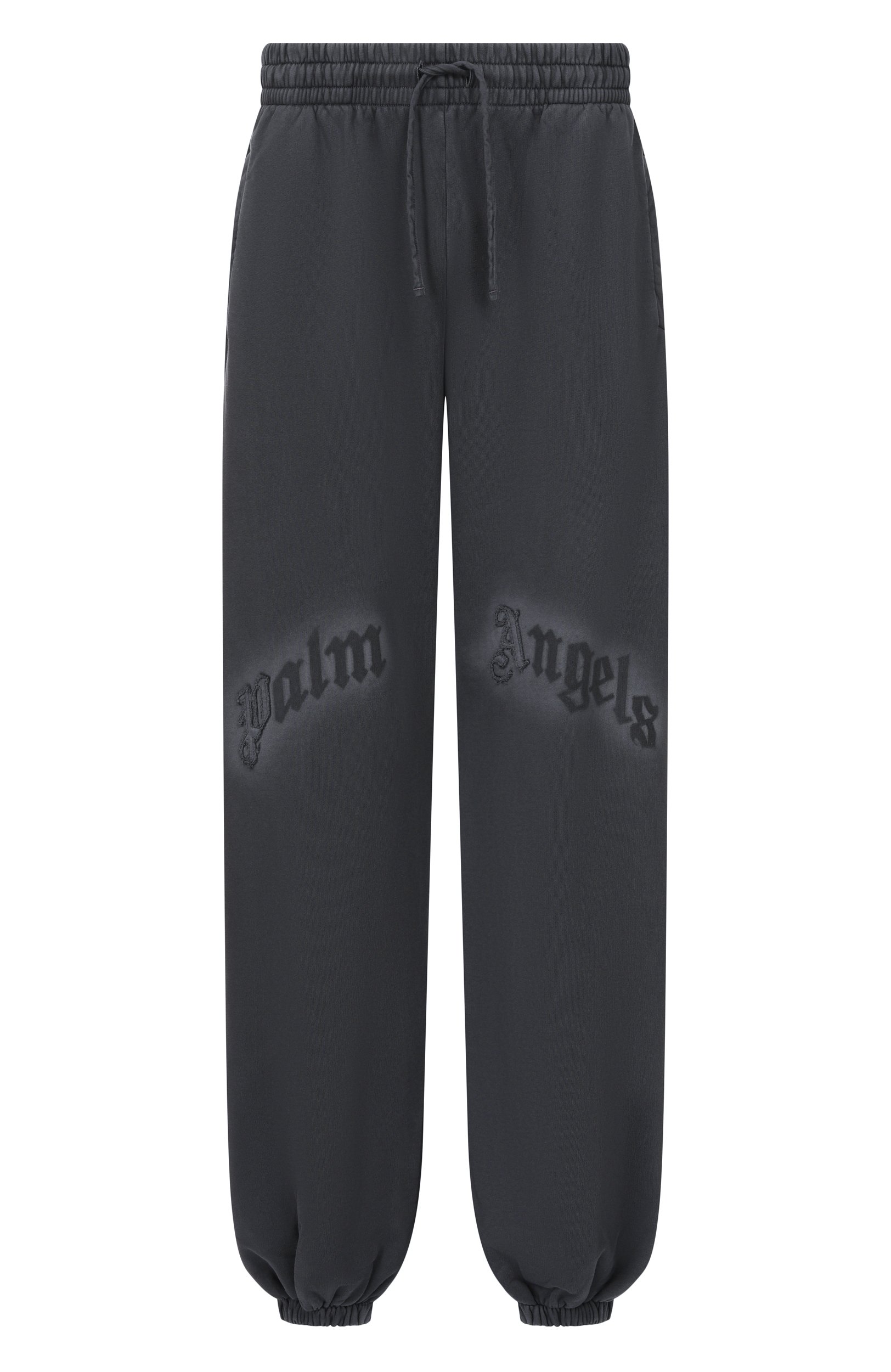 Хлопковые джоггеры PALM ANGELS темно-серого цвета по цене 59950 руб., арт. PAMCH001FL003, фото 1 Хлопковые джоггеры PALM ANGELS, арт. PAMCH001FL003, фото 1