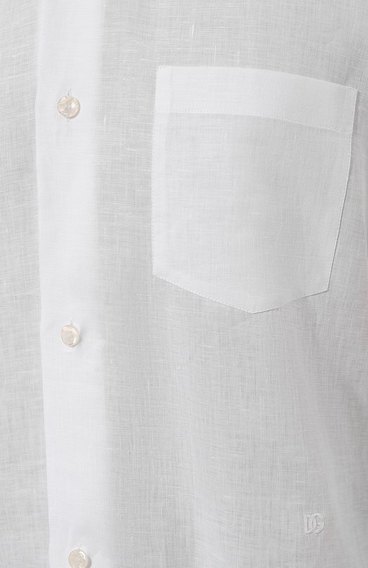 Льняная рубашка Dolce & Gabbana G5KJ0Z/FU4IK Белый  G5KJ0Z/FU4IK Фото 5