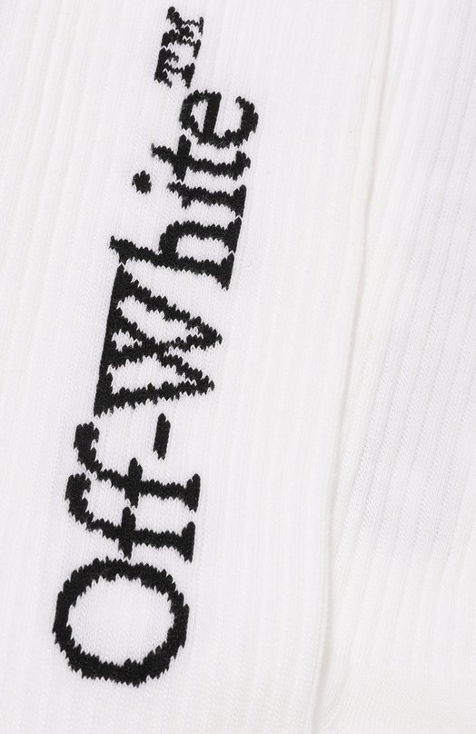 Хлопковые носки Off-White 0MRA085F23KNI001 Белый  0MRA085F23KNI001 Фото 2