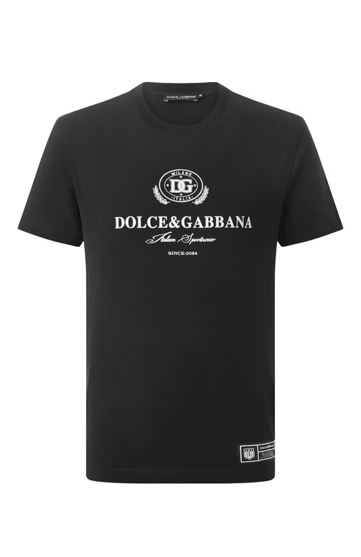 Хлопковая футболка Dolce & Gabbana G8RN8T/G7NUC Чёрный G8RN8T/G7NUC