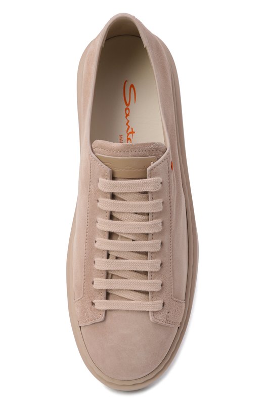 Замшевые кеды Cleanic Santoni WBCG61322ISLTT0Y Бежевый  WBCG61322ISLTT0Y Фото 6