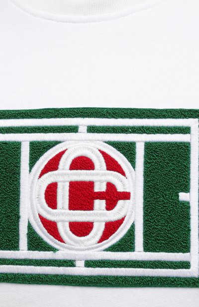 Хлопковый свитшот CASABLANCA, арт. MS21-JTP-001 WHITE-TENNIS C0URT, фото 5