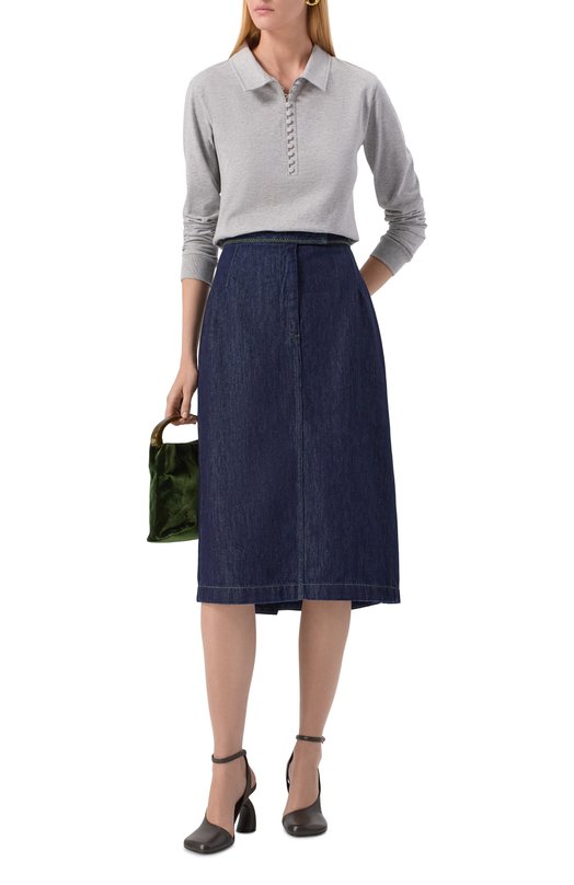 Хлопковое поло Dries Van Noten 011115-2603-813 Серый  011115-2603-813 Фото 2