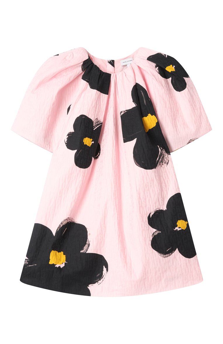 Детское хлопковое платье MARC JACOBS (THE) светло-розового цвета, арт. W60504 | Фото 1 (Материал внешний: Хлопок; Материал подклада: Хлопок; Рукава: Короткие; Девочки Кросс-КТ: Платье-одежда; Случай: Повседневный; Автоматизация состава: Проставлено; Автоматизация ТО: Проставлено; Ростовка одежда: 3 года | 98 см, 5 лет | 110 см, 4 года | 104 см, 7 лет | 122 см, 9 лет | 134 см, 12 лет | 152 см, 2 года | 92 см)