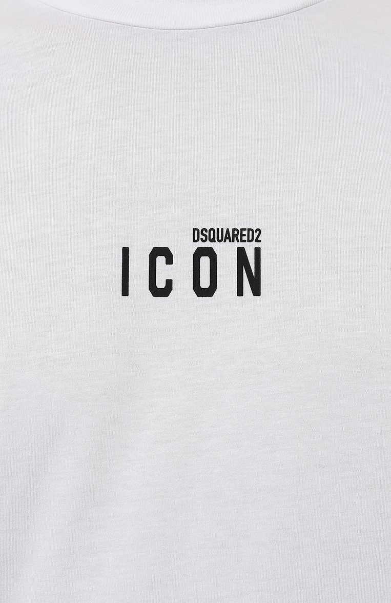 Мужская хлопковая футболка DSQUARED2 белого цвета, арт. S79GC0010/S23009/174/0UTLET AW22-23 | Фото 5 (Рукава: Короткие; Длина (для топов): Стандартные; Материал внешний: Хлопок; Принт: Без принта; Стили: Кэжуэл; Мужское Кросс-КТ: Футболка-одежда; Кросс-КТ: Джерси; Автоматизация состава: Проставлено; Автоматизация ТО: Проставлено; Детали: Декор)