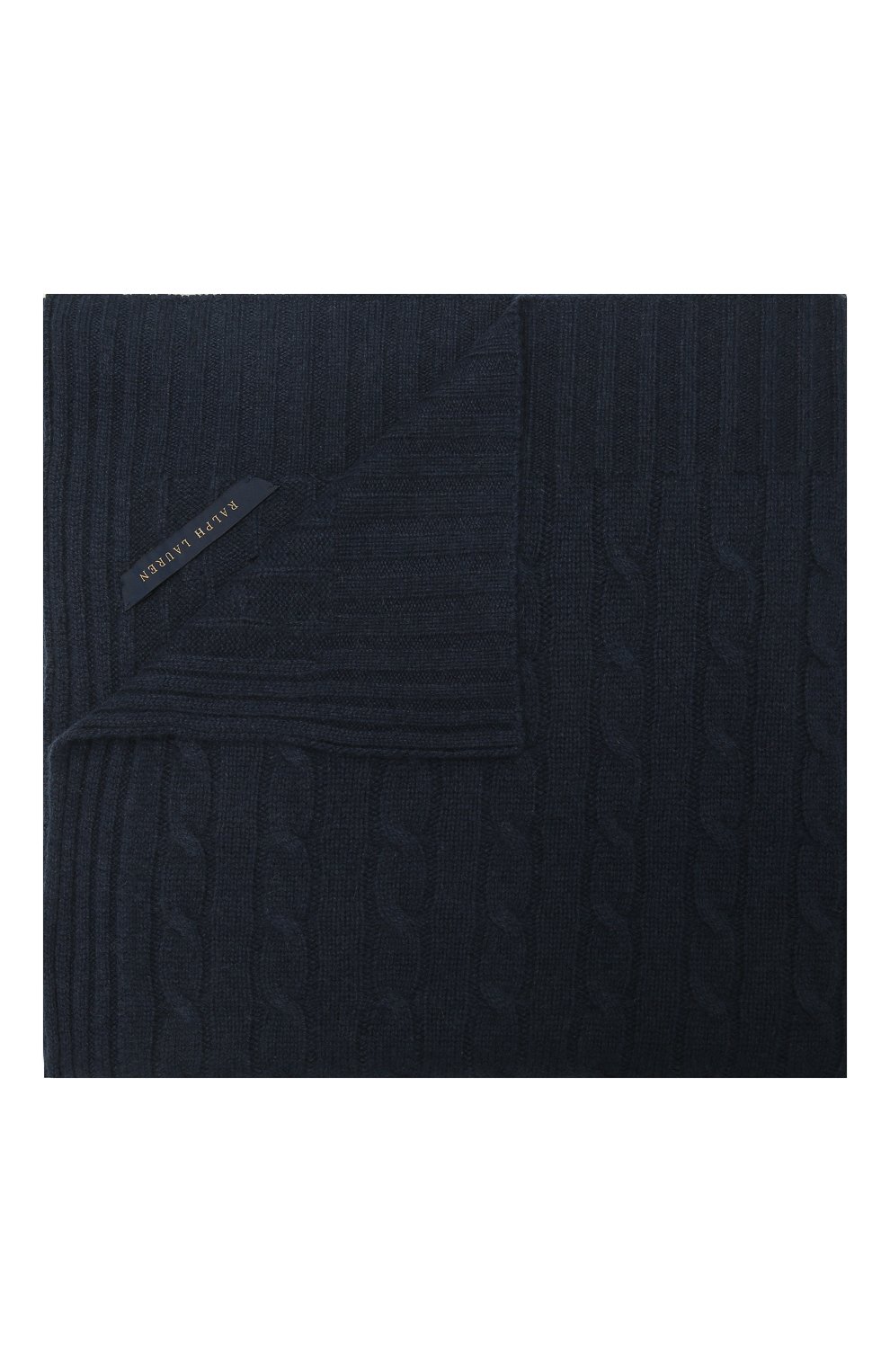 Кашемировый плед RALPH LAUREN темно-синего цвета по цене 54300 руб., арт. 650194528, фото 1 Кашемировый плед RALPH LAUREN, арт. 650194528, фото 1