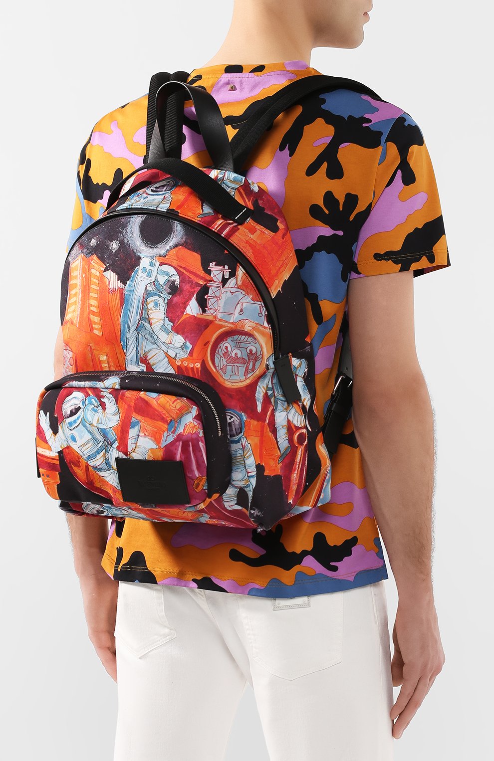 Текстильный рюкзак spaceland VALENTINO оранжевого цвета по цене 196500 руб., арт. TY2B0887/EUG, фото 5 Текстильный рюкзак spaceland VALENTINO, арт. TY2B0887/EUG, фото 5
