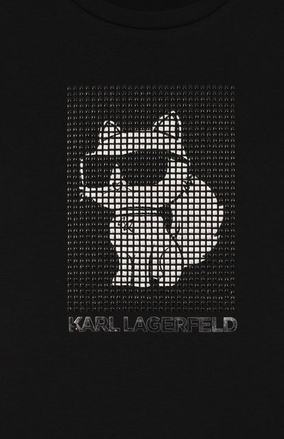 Хлопковая футболка KARL LAGERFELD KIDS черного цвета по цене 13360 руб., арт. Z31158, фото 3 Хлопковая футболка KARL LAGERFELD KIDS, арт. Z31158, фото 3