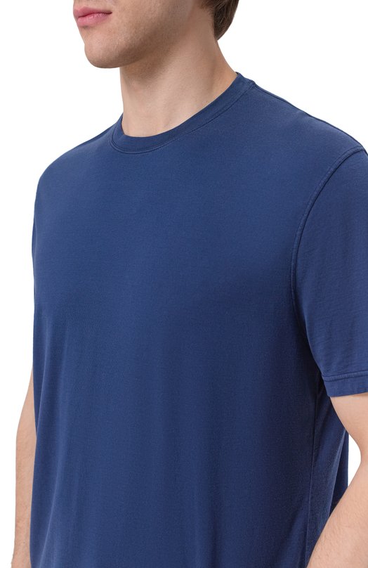 Футболка из шелка и хлопка Kiton UMK0874 Синий  UMK0874 Фото 5