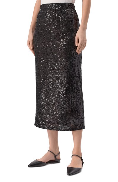 Юбка с отделкой пайетками WEEKEND MAX MARA черного цвета по цене 22050 руб., арт. 0TTELIA, фото 3 Юбка с отделкой пайетками WEEKEND MAX MARA, арт. 0TTELIA, фото 3