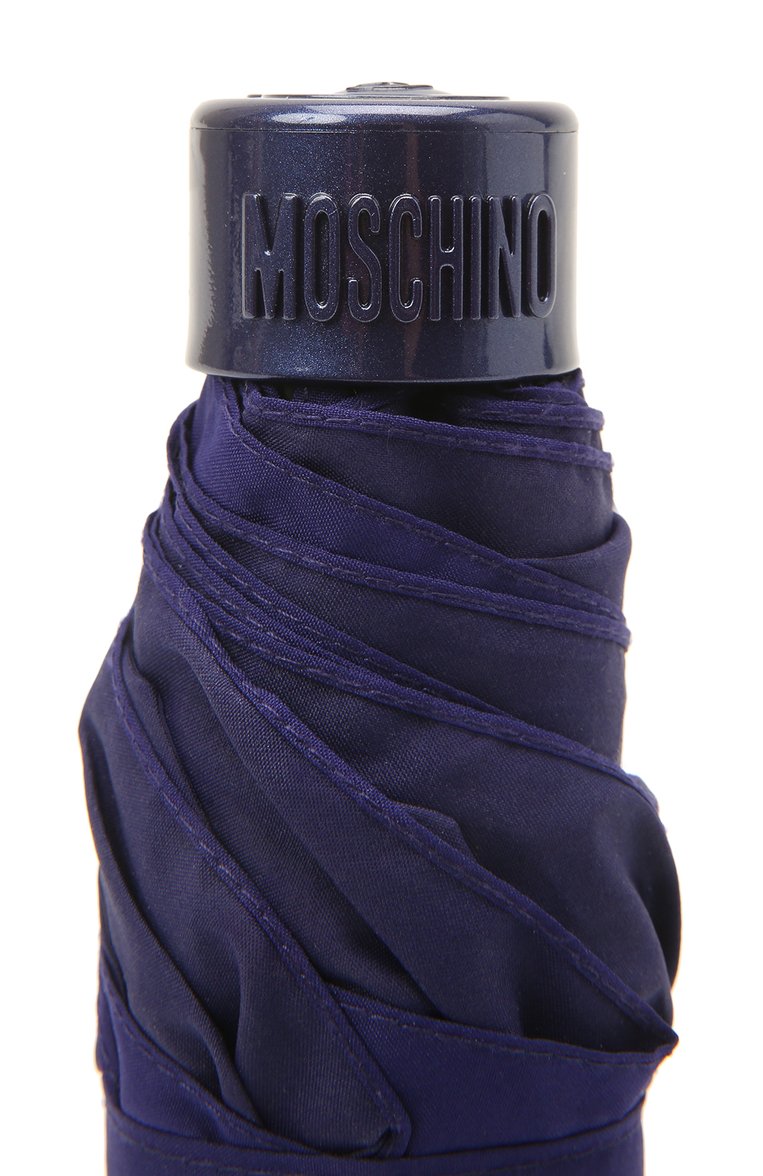 Женский складной зонт MOSCHINO синего цвета, арт. 8042-SUPERMINI | Фото 5 (Материал: Металл, Текстиль, Синтетический материал; Материал сплава: Проставлено; Нос: Не проставлено)