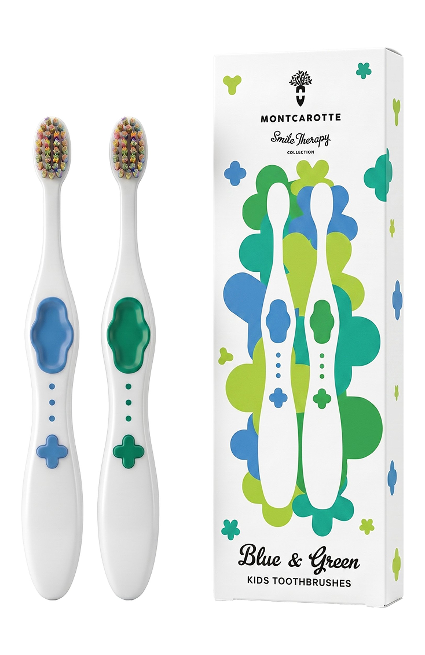 Набор детских зубных щеток soft 0.15mm, оттенок blue + green MONTCAROTTE цвета по цене 2400 руб., арт. МС721, фото 1 Набор детских зубных щеток soft 0.15mm, оттенок blue + green MONTCAROTTE, арт. МС721, фото 1