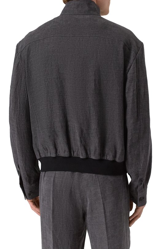 Льняной бомбер Giorgio Armani GM001748/TE15998 Серый  GM001748/TE15998 Фото 4