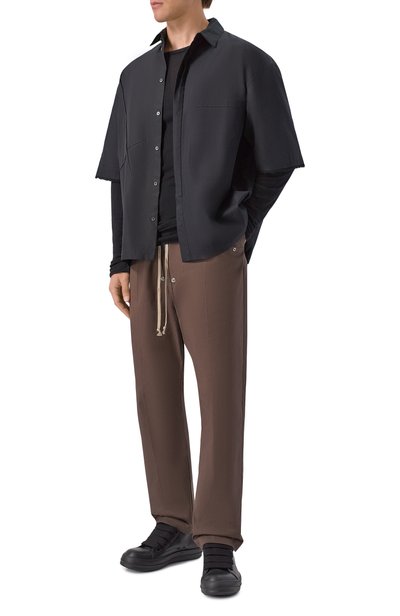 Мужские кожаные кеды tower jumbolace low RICK OWENS, арт. RU02F4893/LC0W2