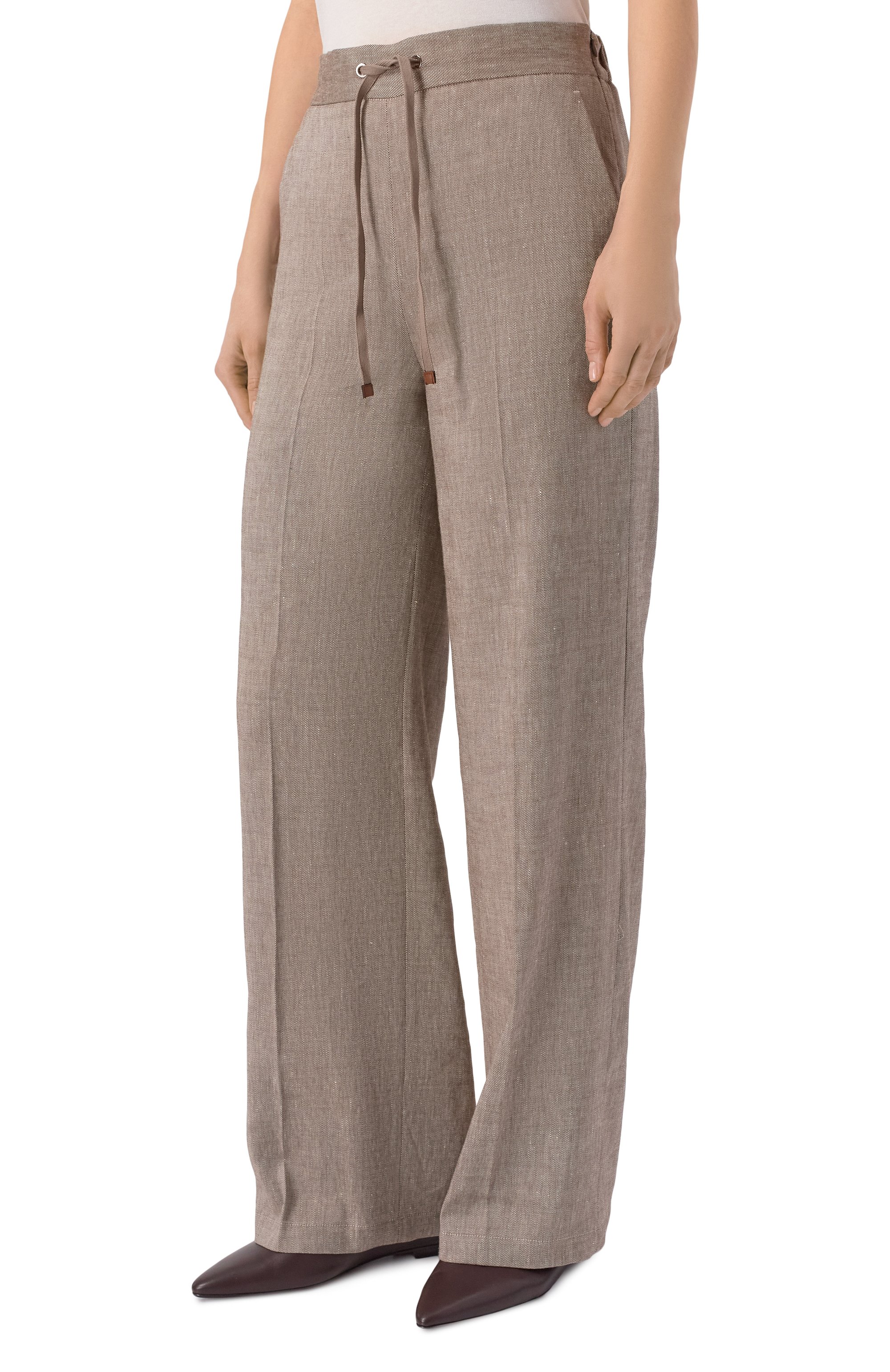 Брюки изо льна и вискозы LORENA ANTONIAZZI, арт. E2624PA31L/5154, фото 3