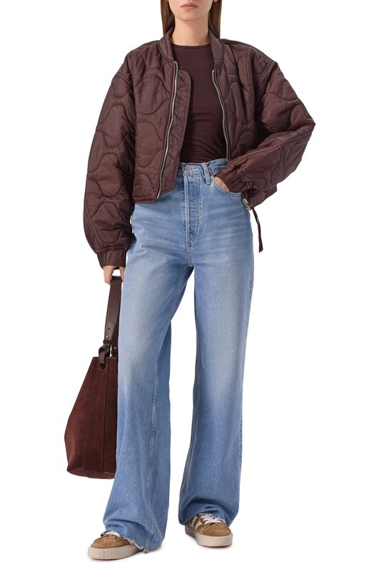 Лонгслив из лиоцелла Agolde A73941618 Коричневый  A73941618 Фото 2