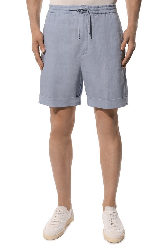 Льняные шорты Canali 95606/SG02985 Голубой  95606/SG02985 Фото 3
