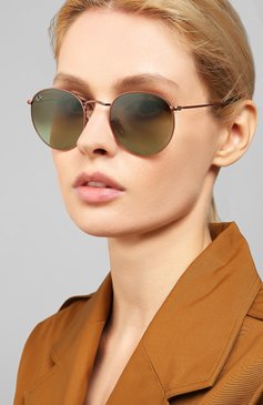 Женские солнцезащитные очки RAY-BAN темно-зеленого цвета, арт. 3447-9002A6 | Фото 2 (Кросс-КТ: С/з-унисекс; Региональные ограничения белый список (Axapta Mercury): Не проставлено, RU; Нос: Не проставлено; Тип очков: С/з; Материал: Металл; Очки форма: Круглые; Оптика Гендер: оптика-унисекс)