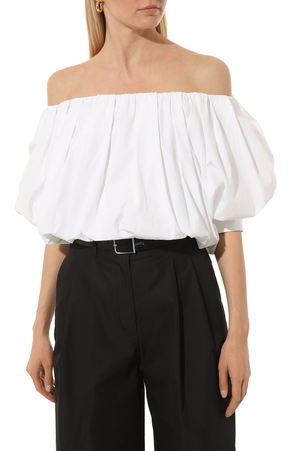 Хлопковый топ JUUN.J белого цвета по цене 54000 руб., арт. JW3564W561, фото 3 Хлопковый топ JUUN.J, арт. JW3564W561, фото 3