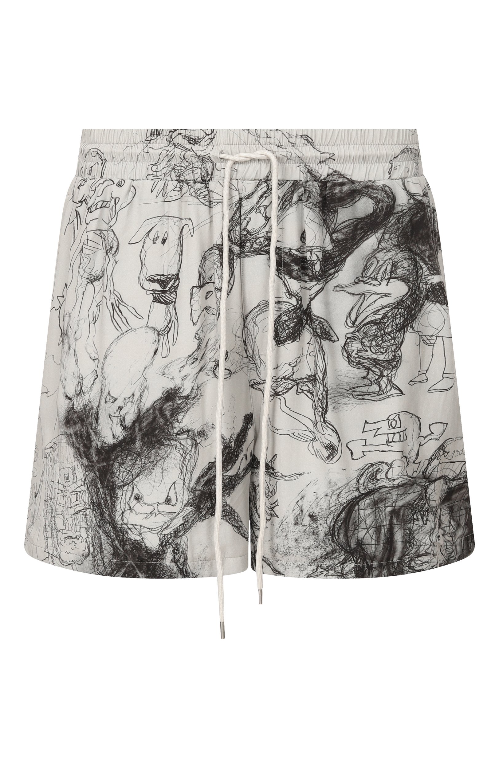Шорты из вискозы DOMREBEL светло-серого цвета по цене 35650 руб., арт. M DRAWINGS/SH0RTS, фото 1 Шорты из вискозы DOMREBEL, арт. M DRAWINGS/SH0RTS, фото 1