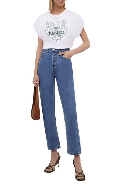 Хлопковая футболка KENZO белого цвета по цене 12100 руб., арт. FB62TS6454YF, фото 2 Хлопковая футболка KENZO, арт. FB62TS6454YF, фото 2