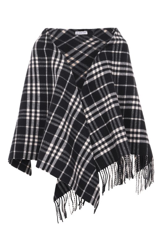 Накидка из шерсти и кашемира Burberry 8113129 Чёрно-белый 8113129
