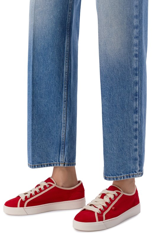 Замшевые кеды Santoni WBGG61468PNNTEYD Красный  WBGG61468PNNTEYD Фото 2