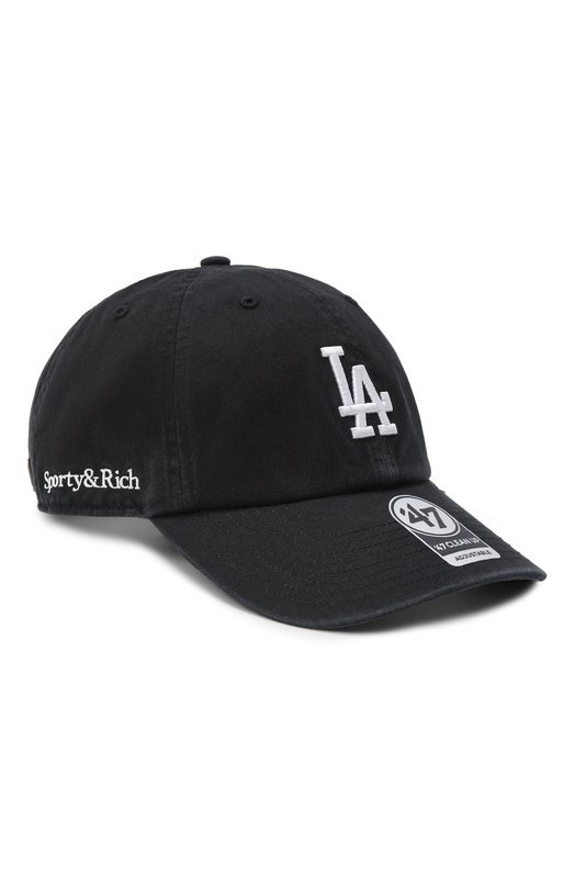 Хлопковая бейсболка Sporty and Rich AC060627668BA02 Чёрный AC060627668BA02