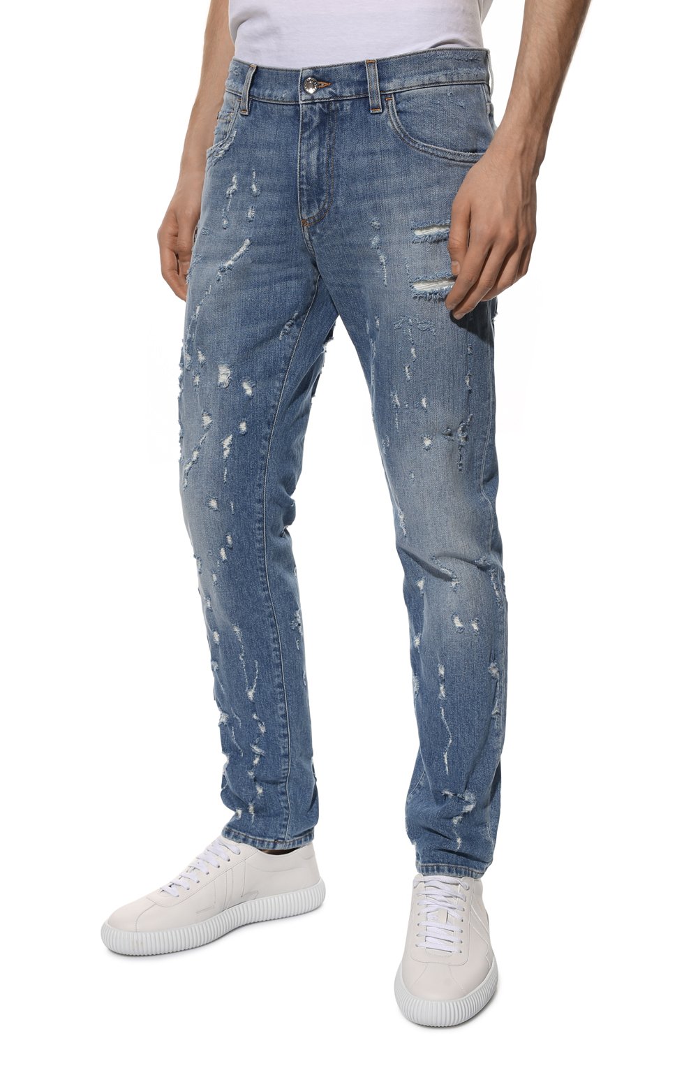 Джинсы slim DOLCE & GABBANA синего цвета по цене 98550 руб., арт. GY07CD/G8EU3, фото 3 Джинсы slim DOLCE & GABBANA, арт. GY07CD/G8EU3, фото 3