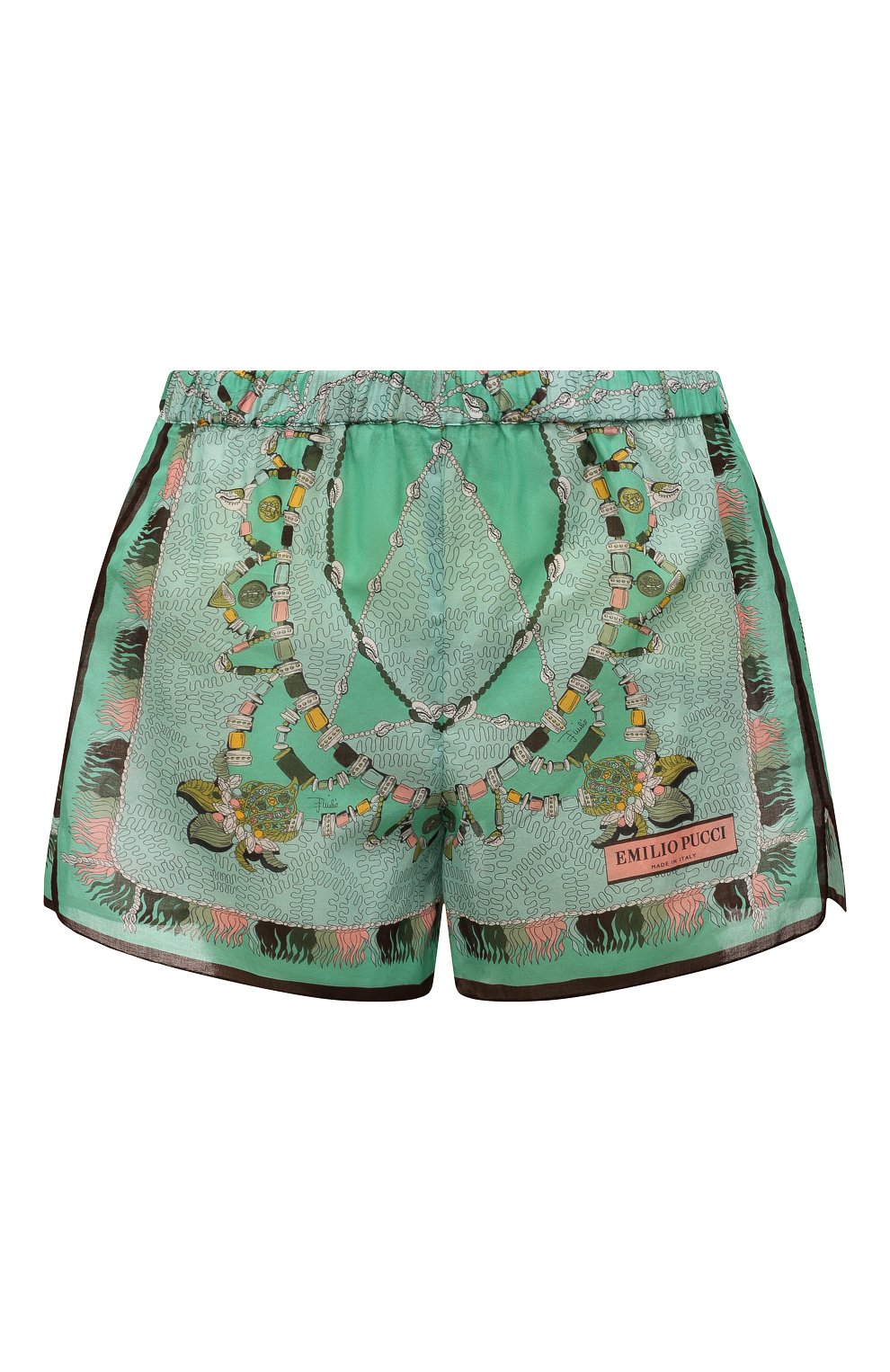 Хлопковые шорты EMILIO PUCCI бирюзового цвета по цене 45300 руб., арт. 2HWU31/2H826, фото 1 Хлопковые шорты EMILIO PUCCI, арт. 2HWU31/2H826, фото 1