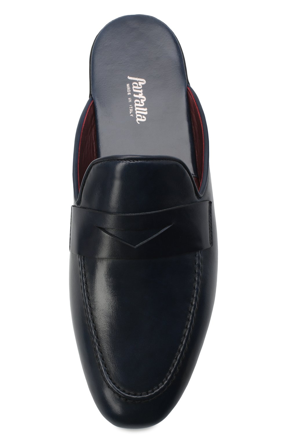 Кожаные домашние туфли FARFALLA темно-синего цвета по цене 34850 руб., арт. G13, фото 5 Кожаные домашние туфли FARFALLA, арт. G13, фото 5