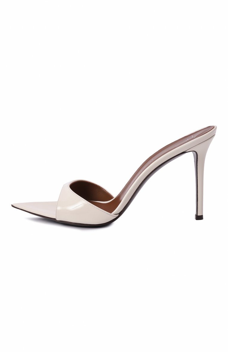Женские лакированные мюли intriigo 90 GIUSEPPE ZANOTTI DESIGN молочного цвета, арт. I400007 | Фото 4 (Материал внутренний: Натуральная кожа; Каблук высота: Высокий; Подошва: Плоская; Материал внешний: Натуральная кожа; Каблук тип: Шпилька; Автоматизация состава: Проставлено; Автоматизация ТО: Проставлено)