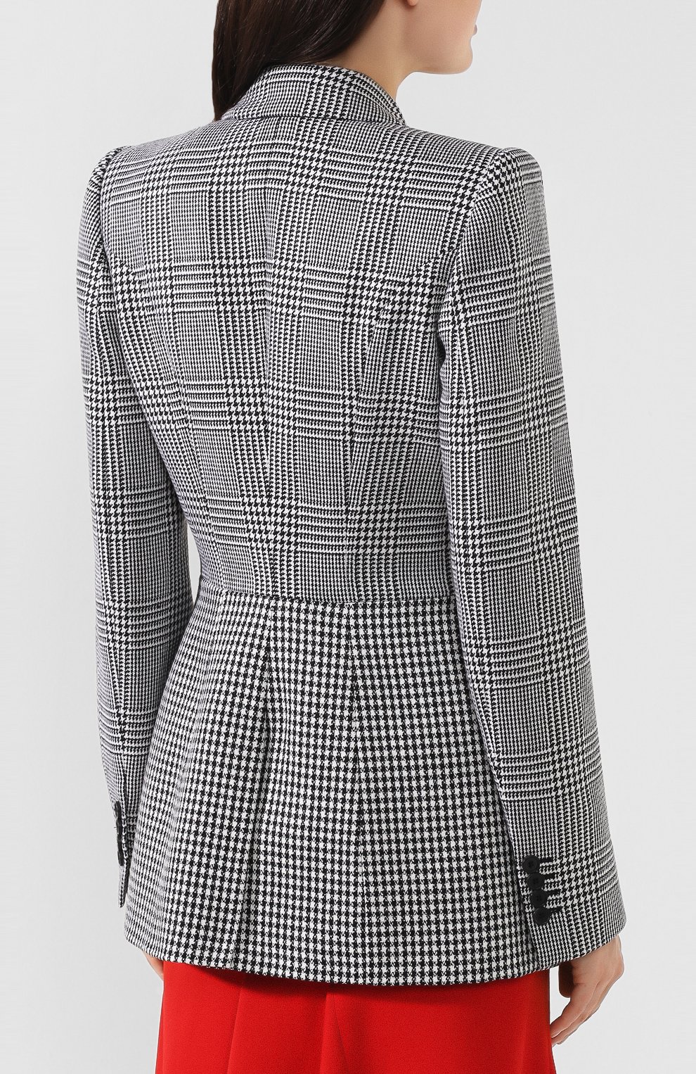 Шерстяной жакет ALEXANDER MCQUEEN черно-белого цвета по цене 287500 руб., арт. 586009/QJAAH, фото 4 Шерстяной жакет ALEXANDER MCQUEEN, арт. 586009/QJAAH, фото 4