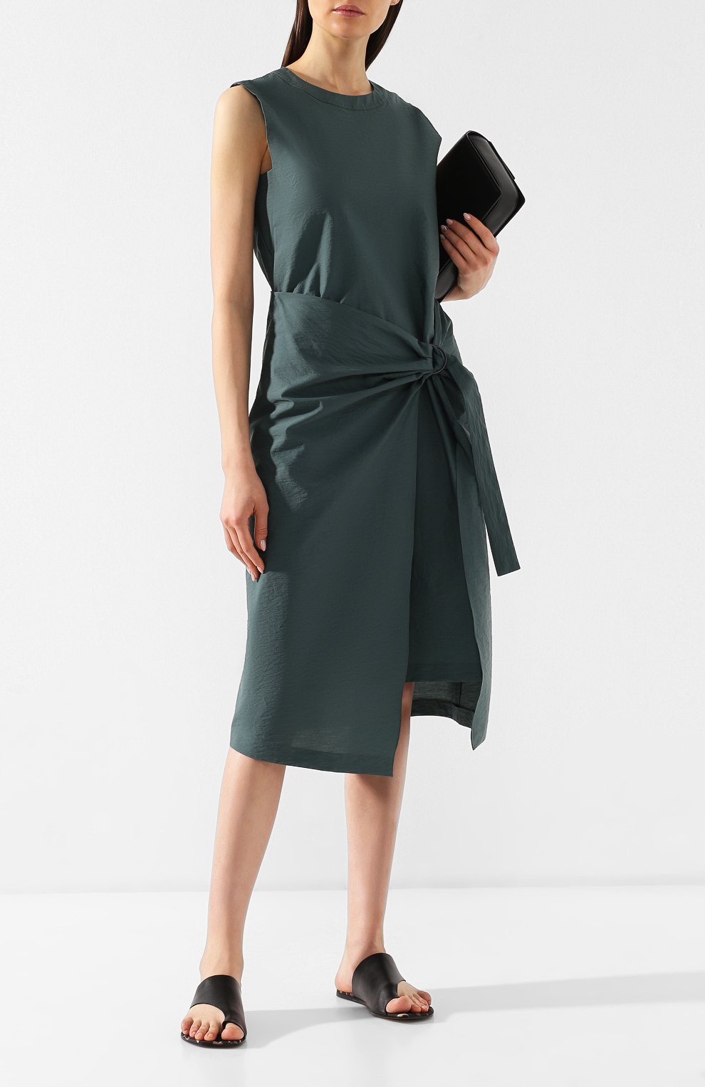 Хлопковое платье BRUNELLO CUCINELLI зеленого цвета по цене 227000 руб., арт. M0F79A4447, фото 2 Хлопковое платье BRUNELLO CUCINELLI, арт. M0F79A4447, фото 2
