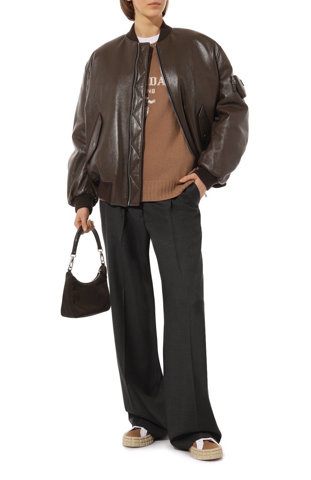 Кожаный бомбер PRADA, арт. 58A079-1ZFE-F0201, фото 2