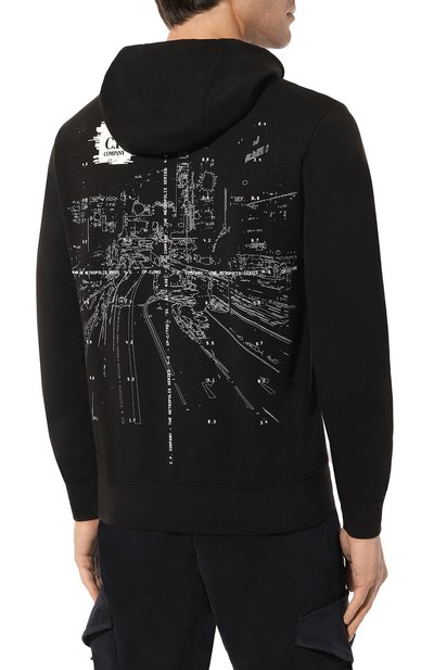 Хлопковое худи C.P. COMPANY черного цвета по цене 26350 руб., арт. 15CLSS051A006452W, фото 4 Хлопковое худи C.P. COMPANY, арт. 15CLSS051A006452W, фото 4