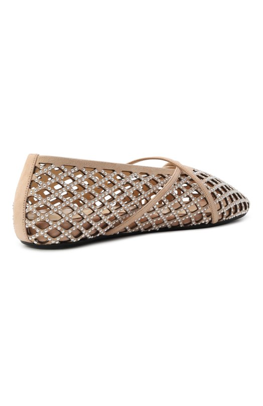 Замшевые балетки Sparkle Mesh Mach & Mach PF25-S1037-10-SUE-NUD Бежевый  PF25-S1037-10-SUE-NUD Фото 5