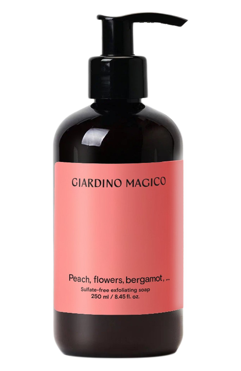 Бессульфатное жидкое мыло с микрогранулами кремния peach, flowers, bergamot,… (250ml) GIARDINO MAGICO, арт. 4640200325709, фото 1